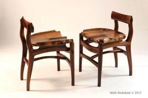 Low back walnut chairs