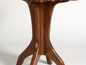 Maple Burl Pedestal Table